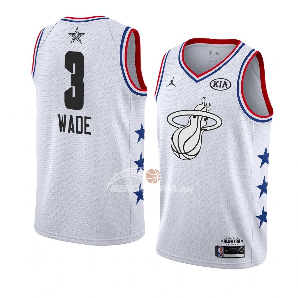 Maglia All Star 2019 Miami Heat Dwyane Wade Bianco